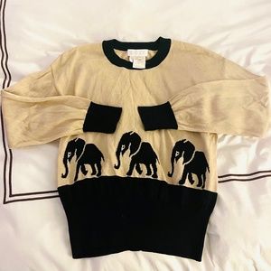 Lovely Escada Elephant themed sweater Size 34